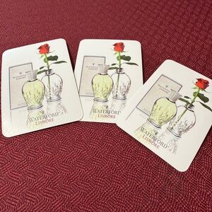 Waterford Lismore Coasters with White and Red Design